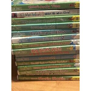 Sesame Street Elmo DVD Lot of 15 Kids Educational Children’s Movies Music Potty